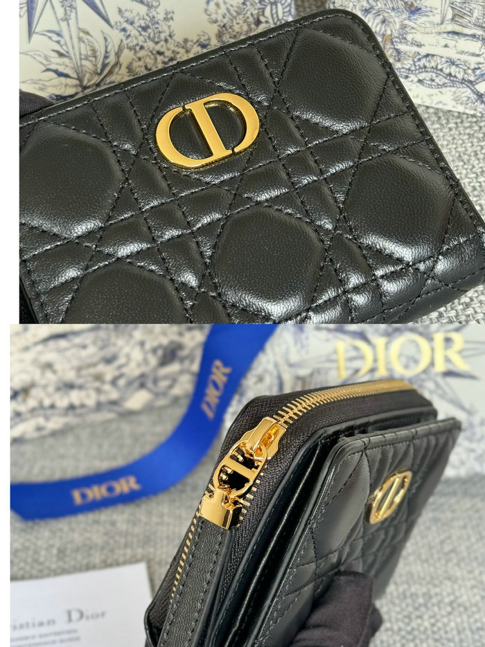 Lady Dior Lambskin Scarlet Wallet Black S5032