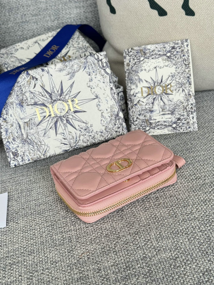 Lady Dior Lambskin Scarlet Wallet Pink S5032