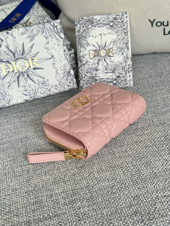 Lady Dior Lambskin Scarlet Wallet Pink S5032