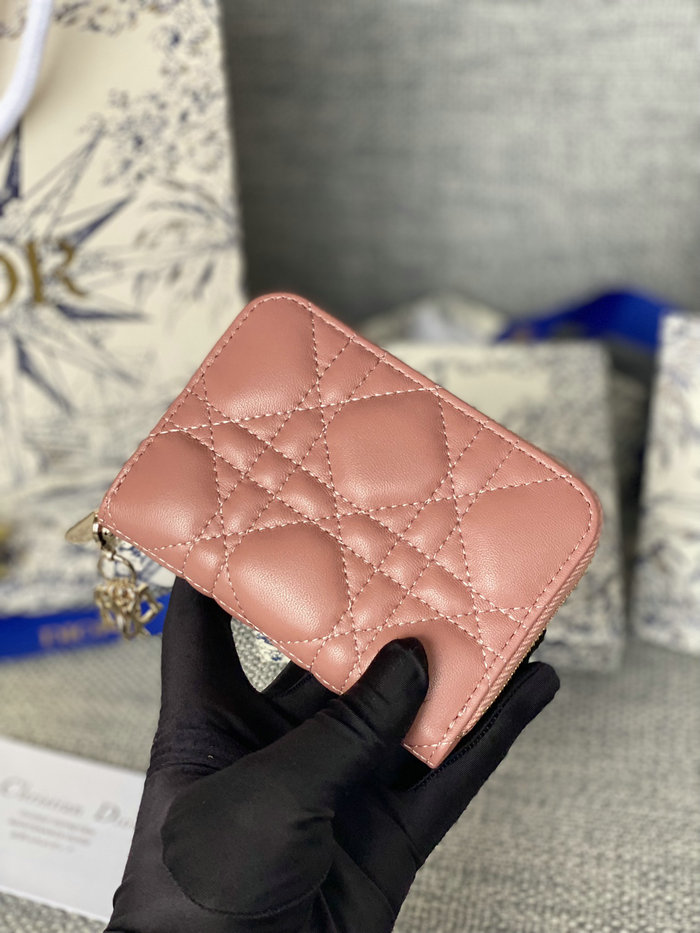 Lady Dior Lambskin Voyageur Small Coin Purse Nude S0985