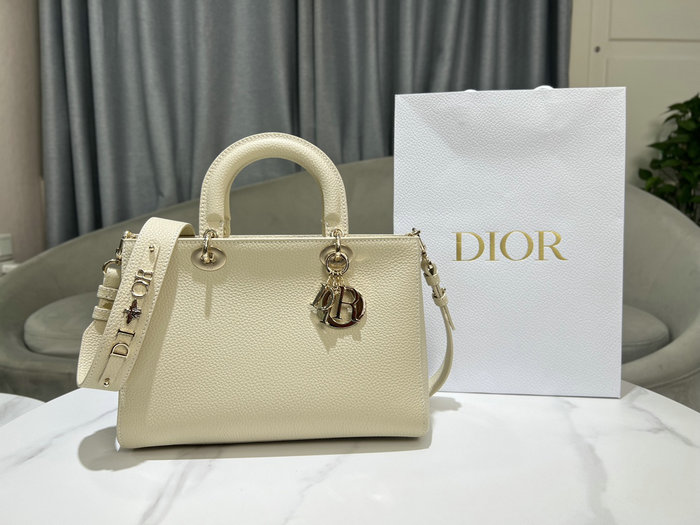 Medium Lady D-Sire My ABCDior Bag White DM9220