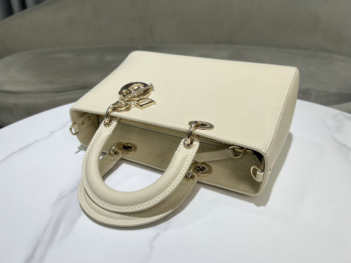 Medium Lady D-Sire My ABCDior Bag White DM9220