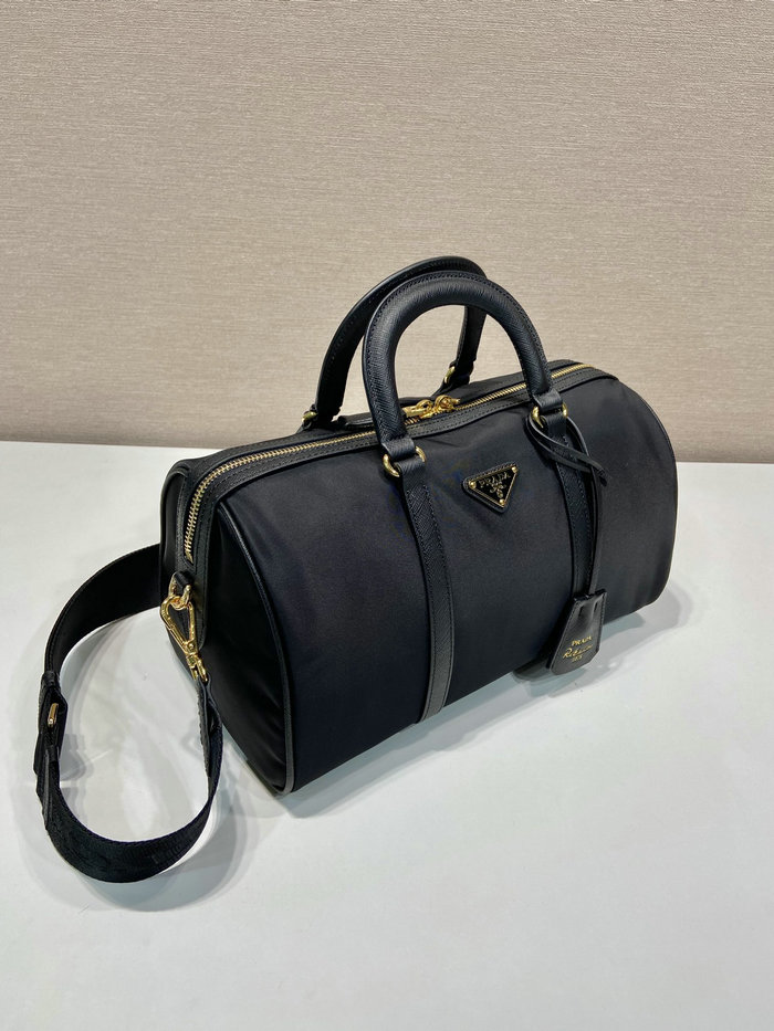 Prada Nylon Top Handle Bag Black 1BB233