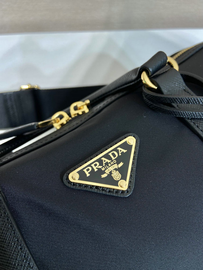 Prada Nylon Top Handle Bag Black 1BB233