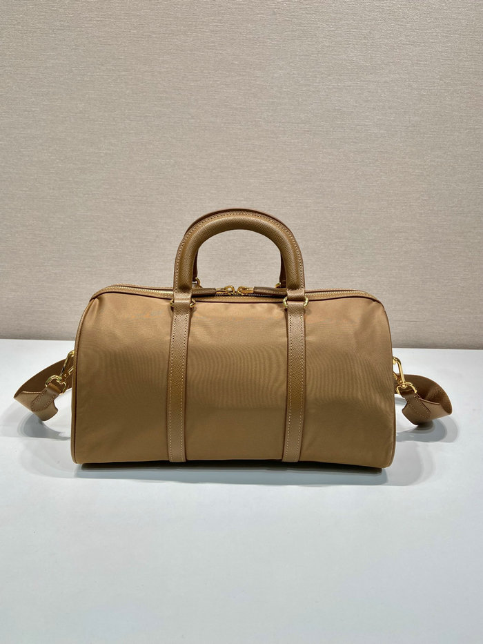 Prada Nylon Top Handle Bag Tan 1BB233