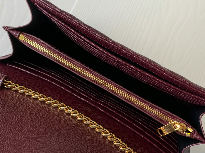 Saint Laurent Chain Wallet Burgundy 360452