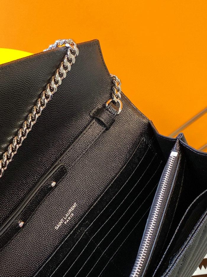 Saint Laurent Chain Wallet Black with Silver 360452