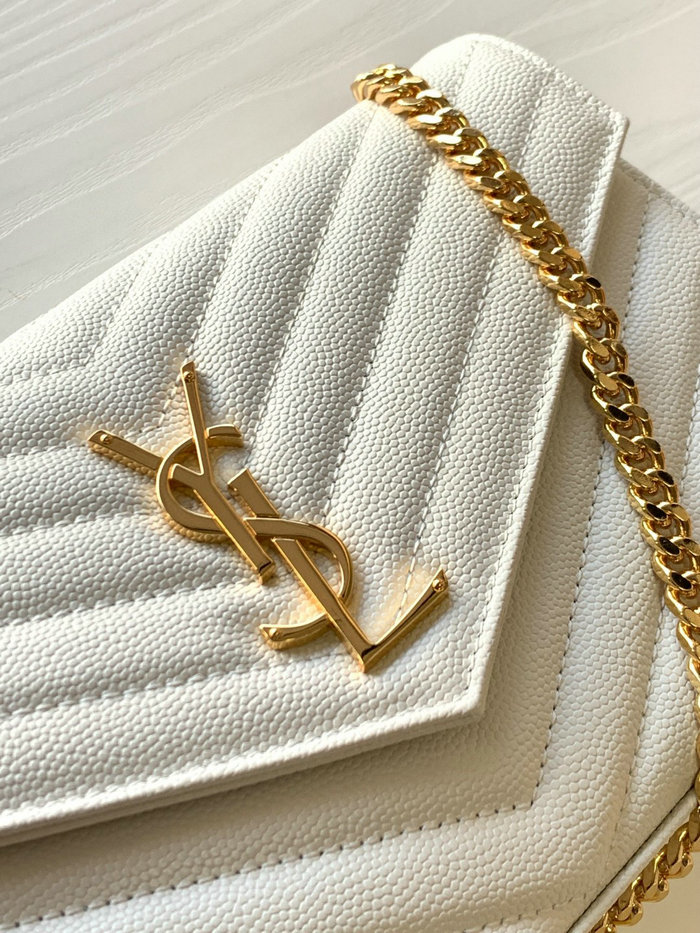 Saint Laurent Chain Wallet White 360452