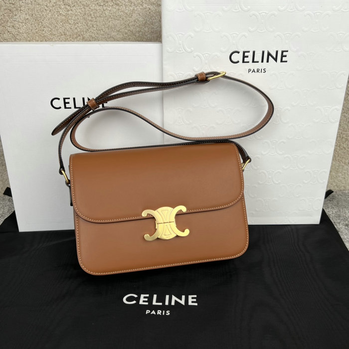 Celine Medium Triomphe Bag Dark Brown Cl35023