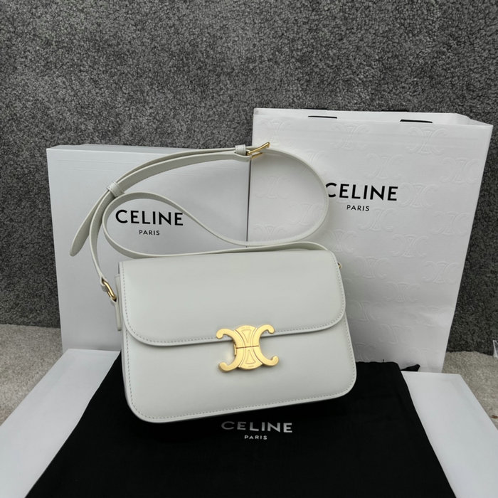 Celine Medium Triomphe Bag White Cl35023