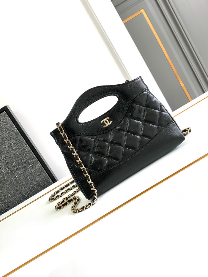 Chanel Mini 31 Clutch With Chain Black AS3656