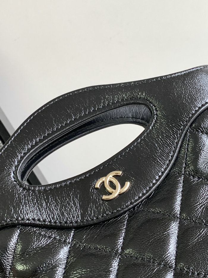 Chanel Mini 31 Clutch With Chain Black AS3656