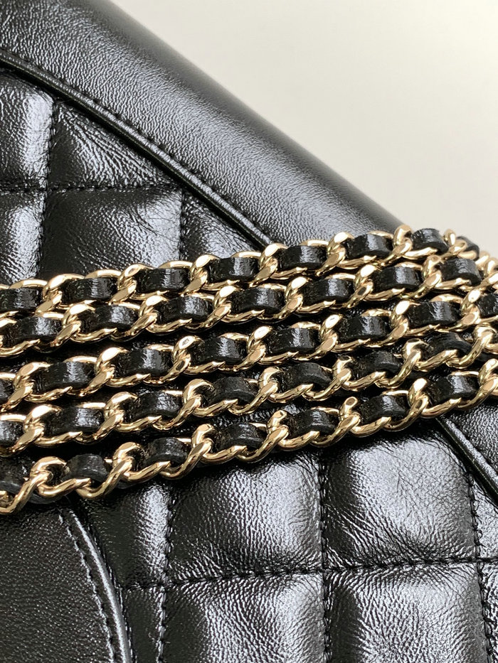 Chanel Mini 31 Clutch With Chain Black AS3656