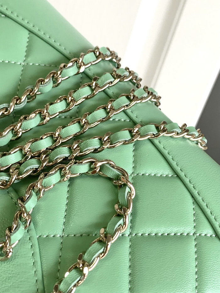 Chanel Mini 31 Clutch With Chain Green AS3656