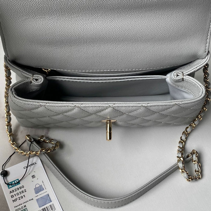 Chanel Small Coco Handle Bag Grey A92990