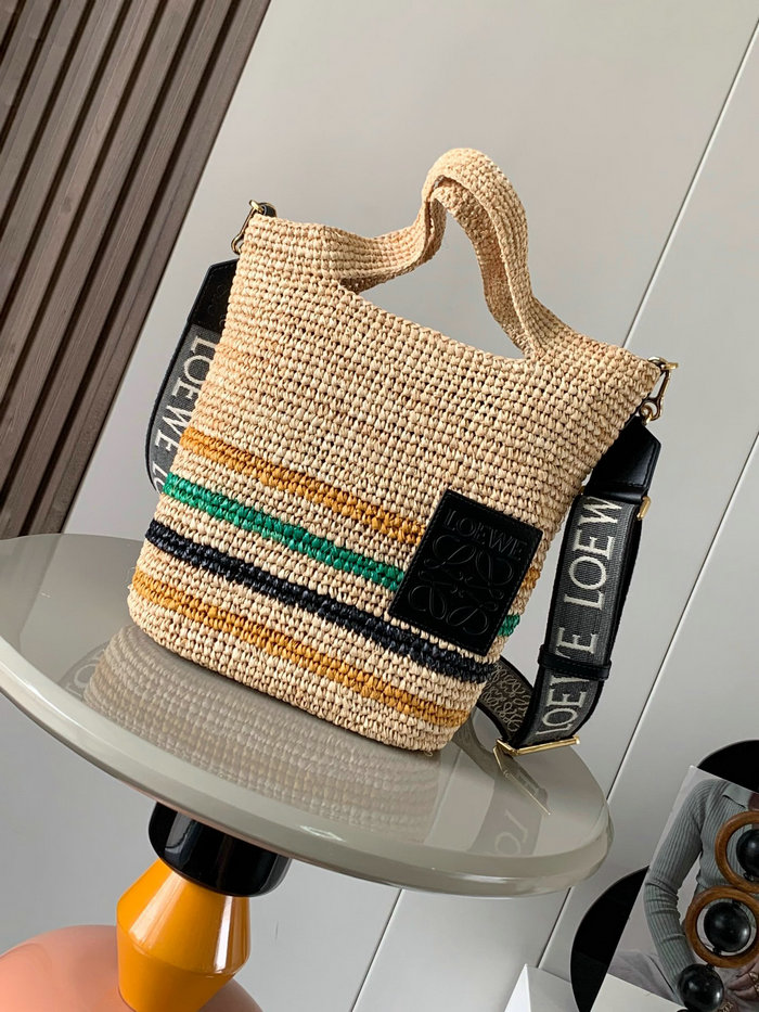 Loewe X Paula lbiza Slit Raffia Tote Bag L8006