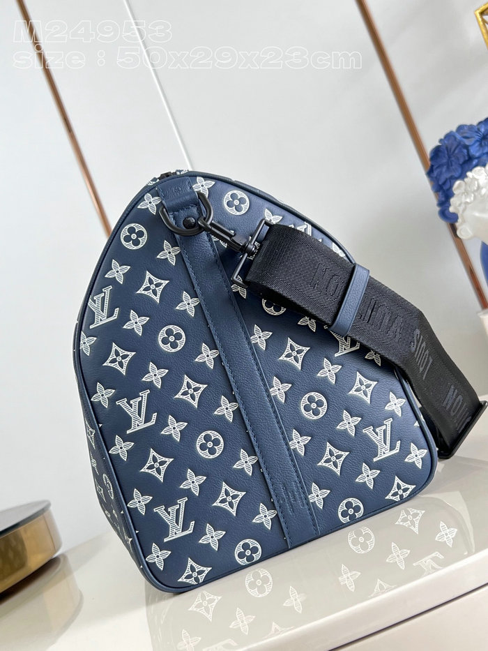 Louis Vuitton Keepall Bandouliere 50 Blue M24953