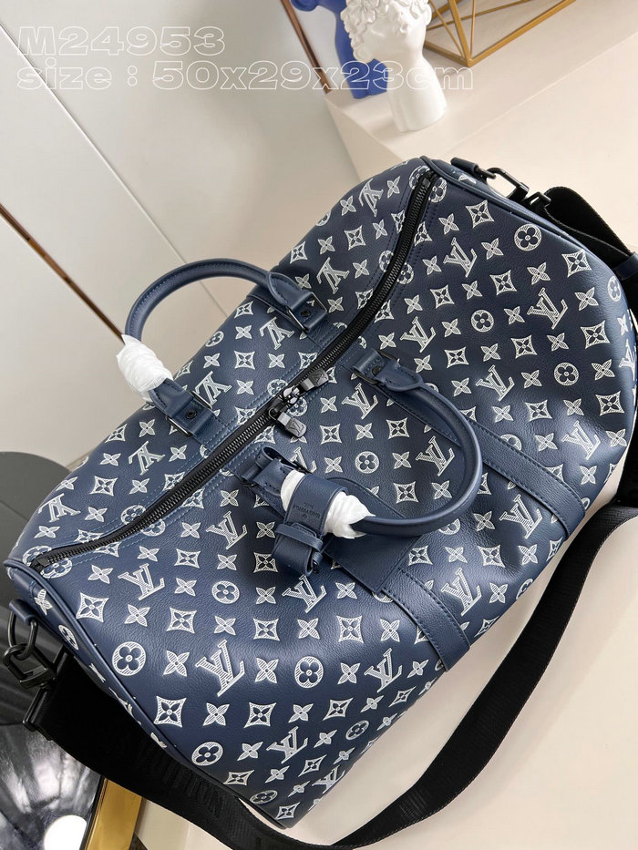 Louis Vuitton Keepall Bandouliere 50 Blue M24953