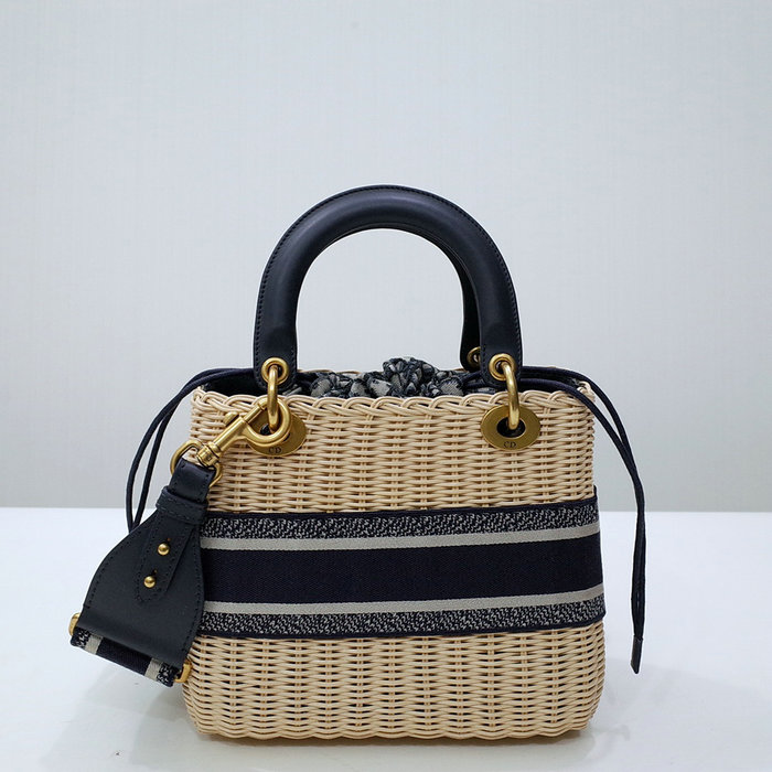 Medium Lady Dior Natural Wicker Bag D44532