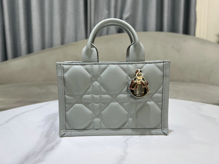 Mini Dior Book Tote Stone Grey S5573