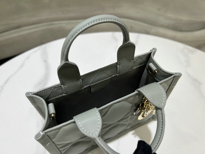 Mini Dior Book Tote Stone Grey S5573