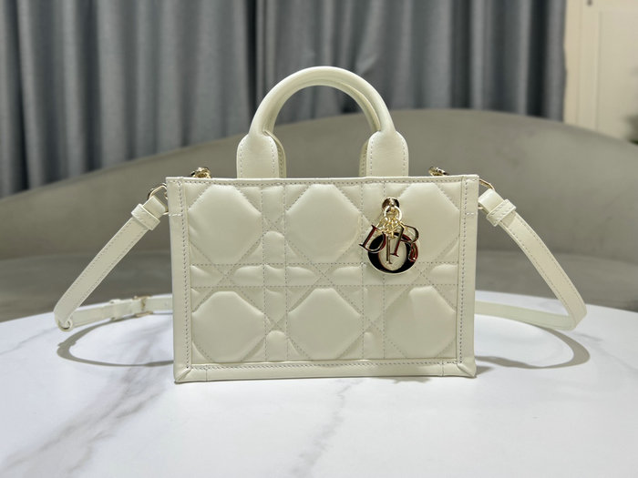 Mini Dior Book Tote White S5573