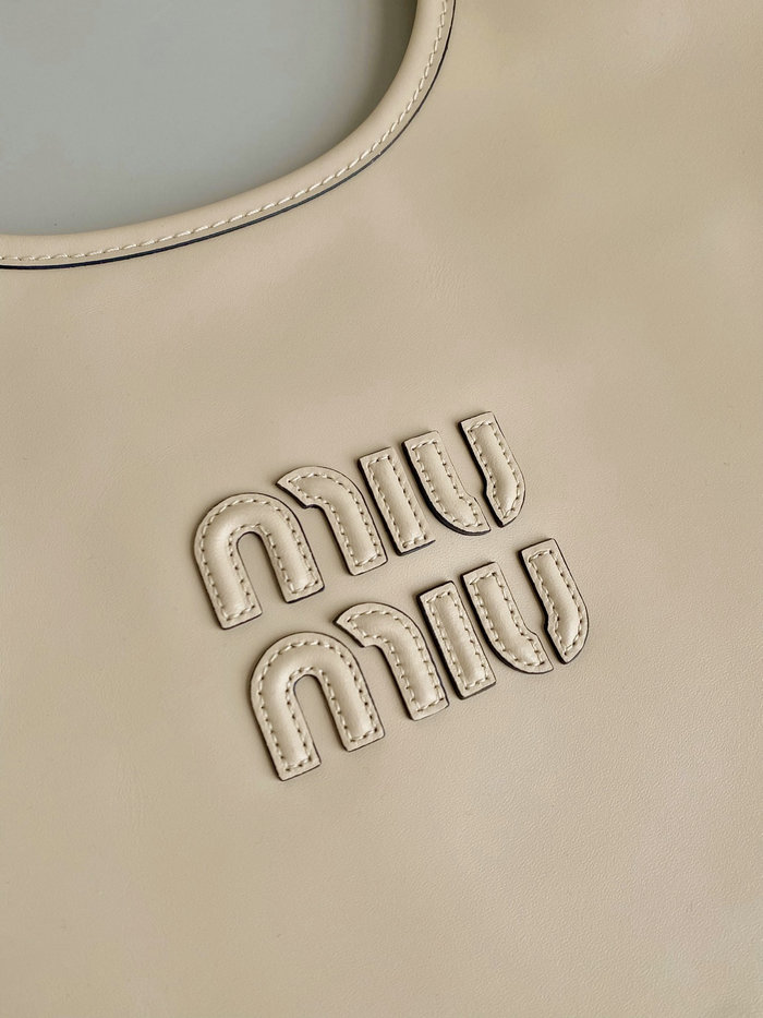 Miu Miu Ivy Leather Tote Bag Beige 5BG231