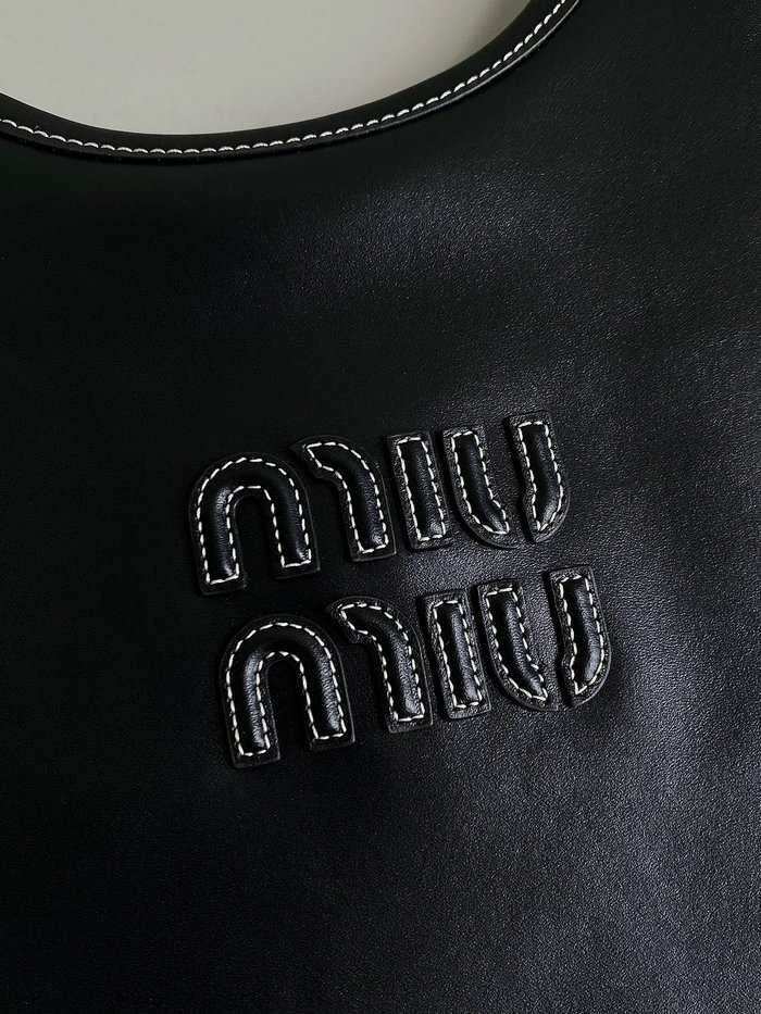 Miu Miu Ivy Leather Tote Bag Black 5BG231