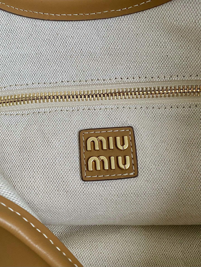 Miu Miu Ivy Leather Tote Bag Brown 5BG231