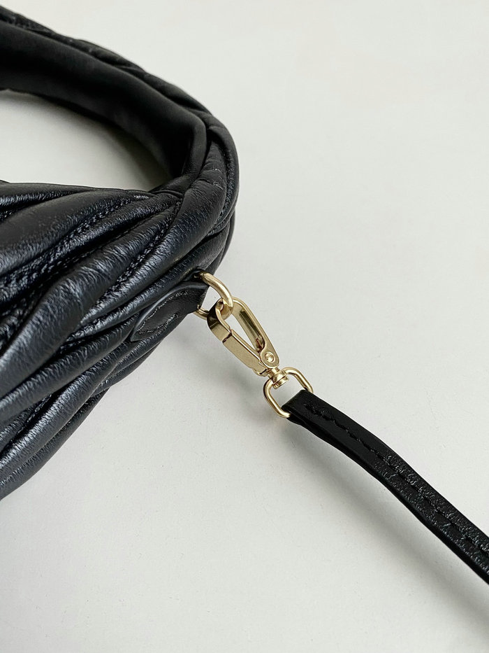 Miu Miu Wander Nappa Leather Hobo Bag Black 5BC125