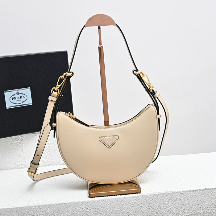 Prada Arque leather shoulder bag Beige 1BC194