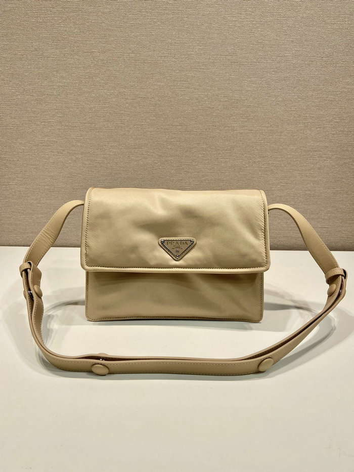 Prada Small padded Re-Nylon shoulder bag Beige 1BD313