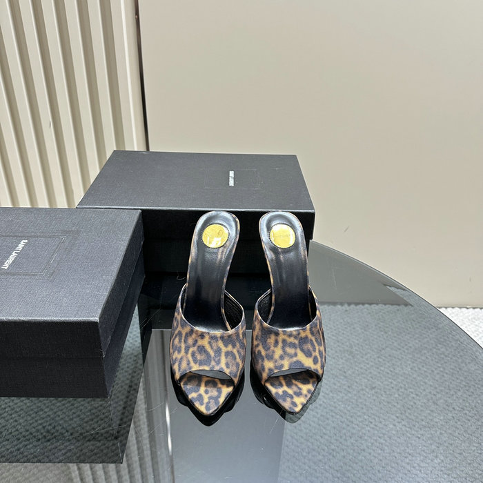 Saint Laurent Goldie Leopard Mules MSS043002