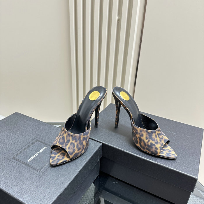 Saint Laurent Goldie Leopard Mules MSS043002