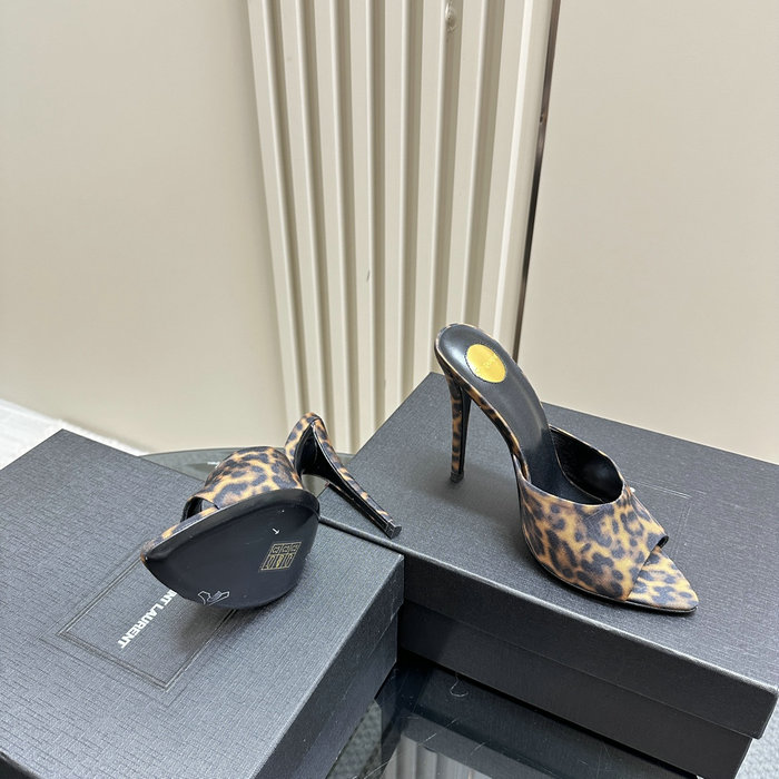 Saint Laurent Goldie Leopard Mules MSS043002