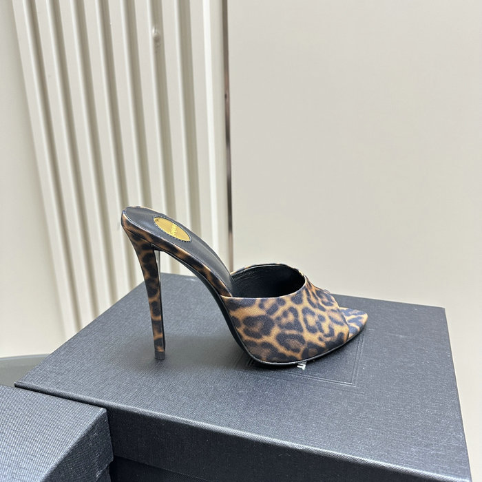 Saint Laurent Goldie Leopard Mules MSS043002