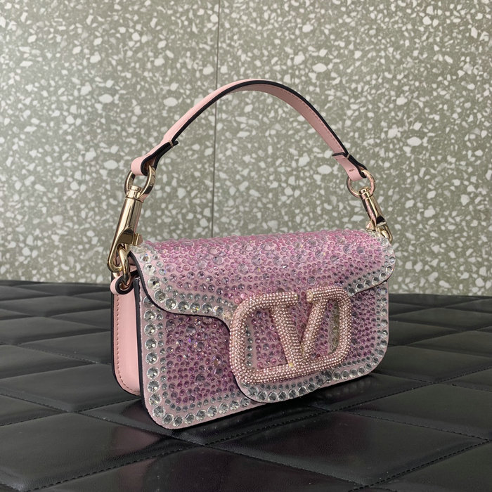 Valentino Small Loco Shoulder Bag Pink V5013