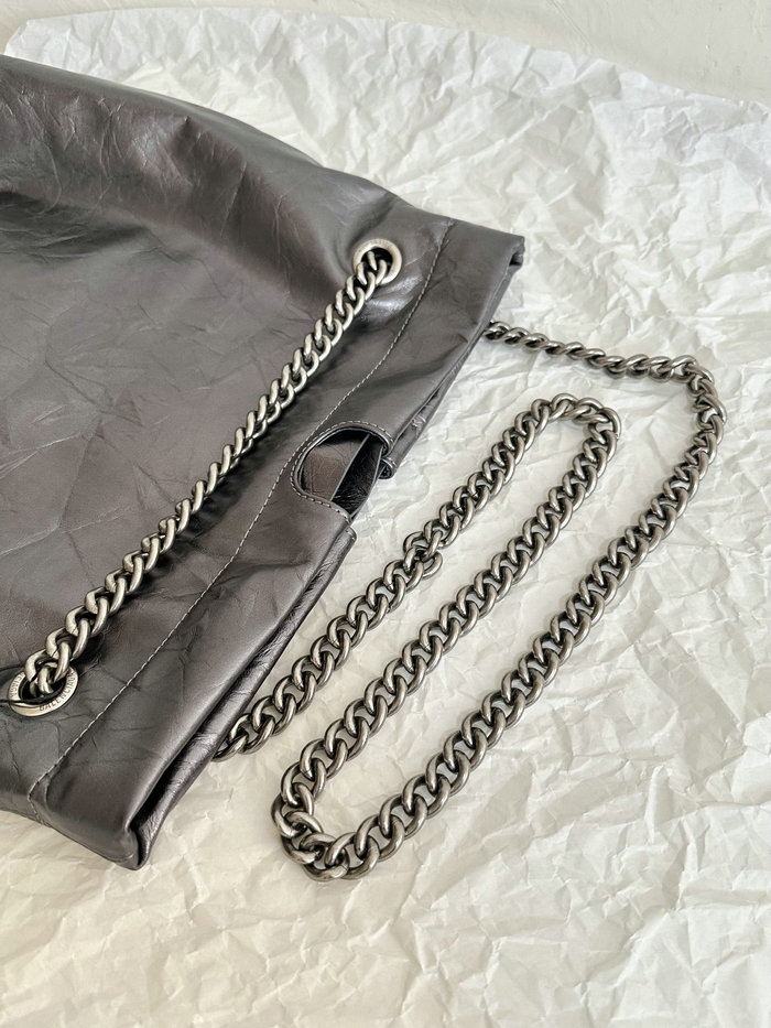 Balenciaga Crush Medium Tote Bag Silver B742941