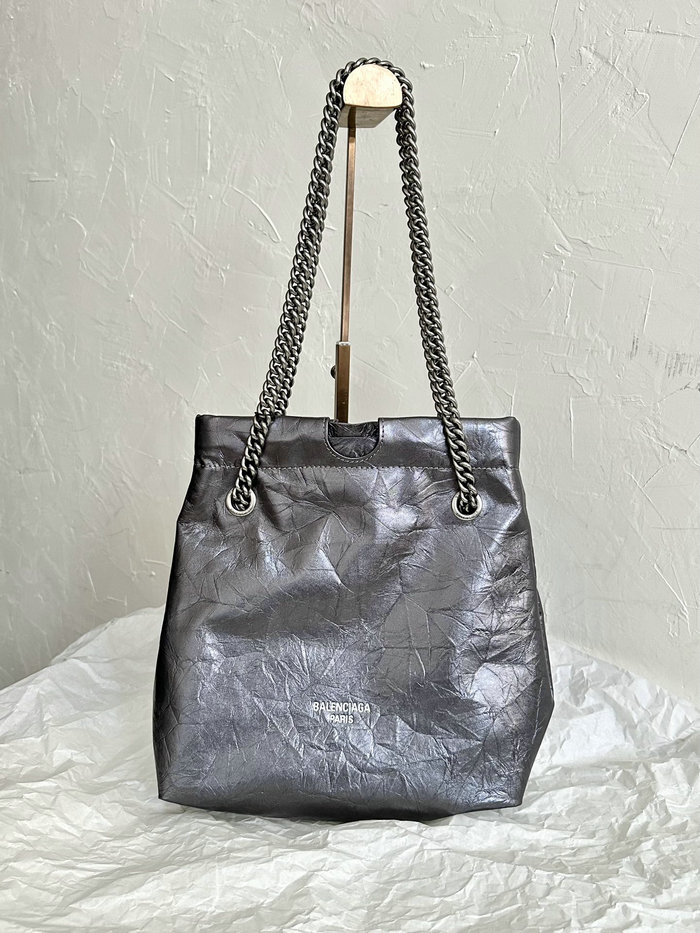 Balenciaga Crush Small Tote Bag Silver B742942