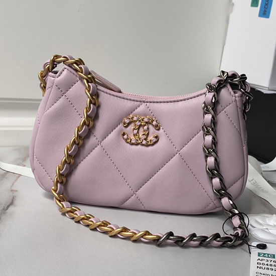 Chanel 19 Clutch With Chain Pink AP3763