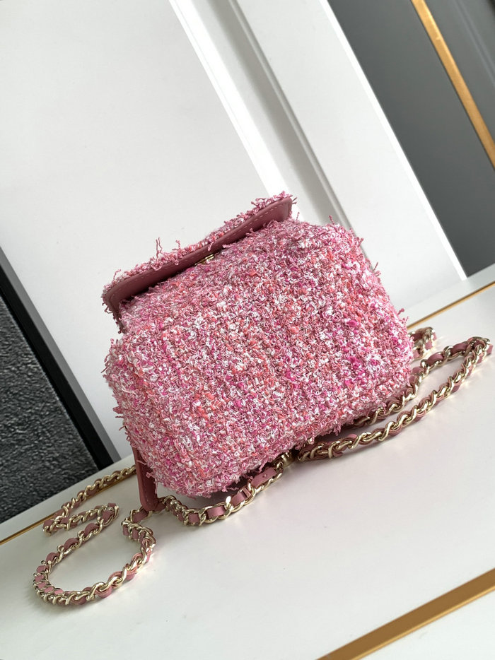 Chanel Tweed Backpack Pink AP3753