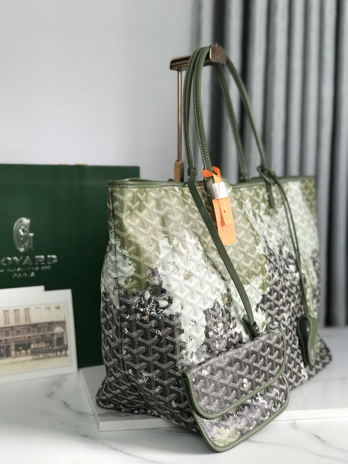 Goyard Saint Louis Tote with Print Green G6001