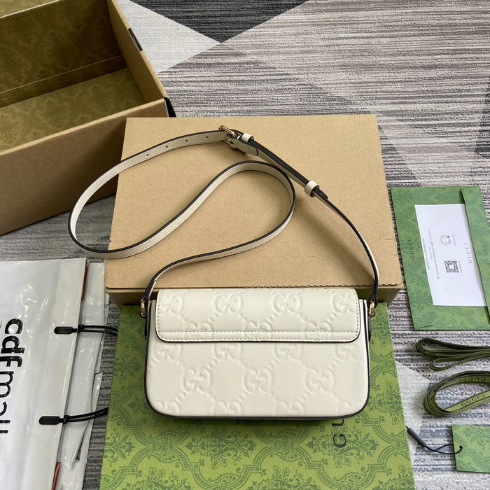 Gucci GG Super Mini Shoulder Bag White 772794