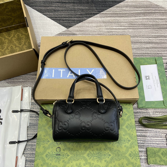 Gucci GG Super Mini Top Handle Bag Black 790130