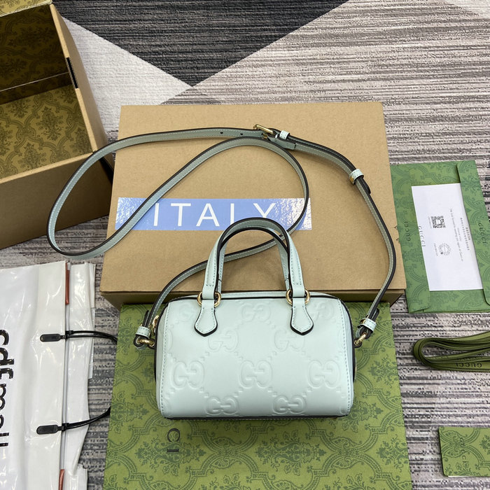 Gucci GG Super Mini Top Handle Bag Blue 790130