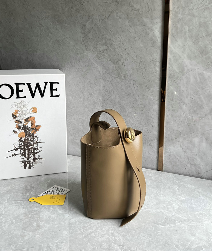 Loewe Mini Pebble Bucket Bag Brown L051701