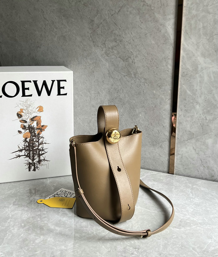 Loewe Mini Pebble Bucket Bag Brown L051701