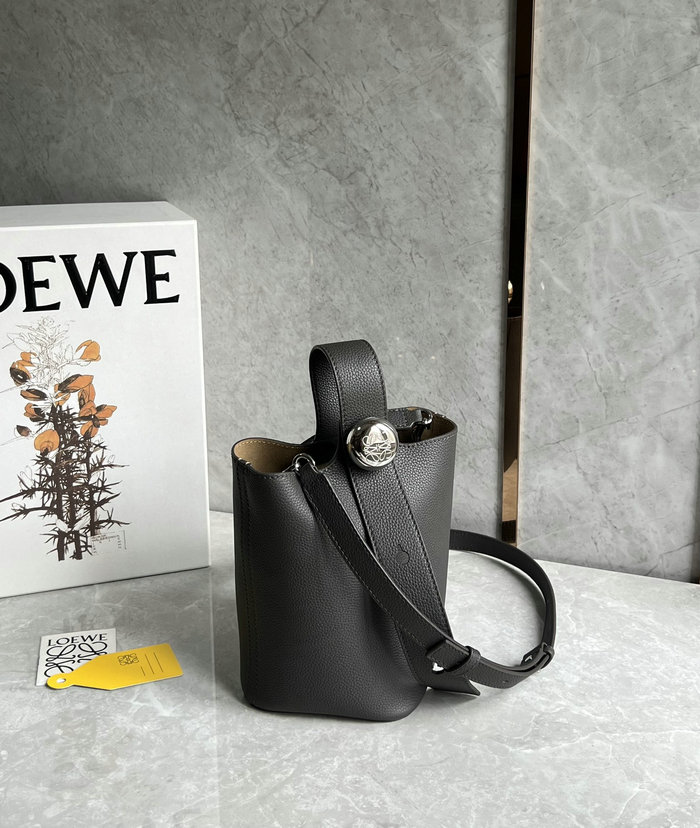 Loewe Mini Pebble Bucket Bag Dark Grey L051701