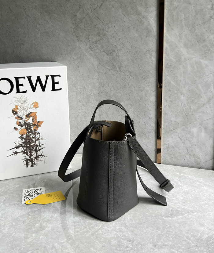 Loewe Mini Pebble Bucket Bag Dark Grey L051701