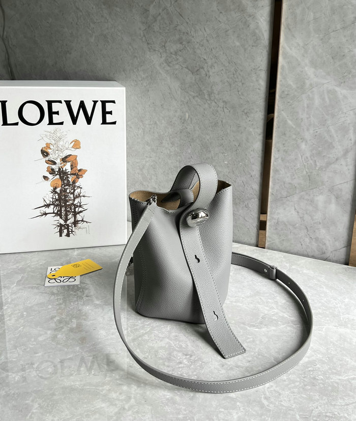 Loewe Mini Pebble Bucket Bag Grey L051701